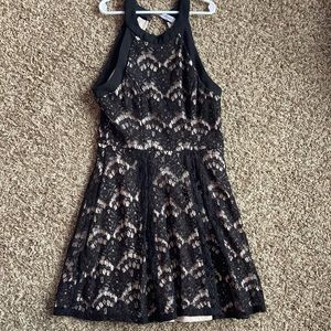 girls black lace dress